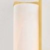 Close-up of Lucio Wall Sconce curved top edge and alabaster stone texture