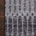 Zoomed-in top view of Yeshaia Grey Charcoal Rug’s architectural pattern and color gradation