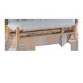 Side view emphasizing the slanting legs and wood grain of the blonde ash frame