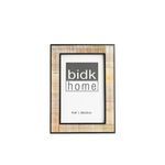Resin Horn Picture Frame with sleek beige and black striped border, designed for 4x6 inch photos