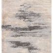 Modern Triton Abstract Gray and Cream Area Rug with tonal natural motifs on plush, shaggy pile