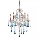 Product Image 1 for 5 Light Chandelier In Rust And Aqua Crystal from Elk Lighting