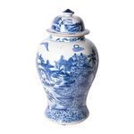 Product Image 2 for Blue & White Porcelain Temple Jar Landscape Motif from Legend of Asia
