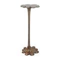 Front view of Schizzo Accent Table showing slender stem and petal-shaped base