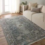 Product Image 5 for Israfel Updated Traditional Medallion Blue/ Green Rug - 3' x 8' from Jaipur 