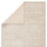 Overhead view of Basis Solid Light Gray Rug flipped to show reverse striped side with softer wool texture