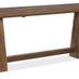 Driftwood flip-top console table with top flipped open to expanded position