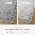 Close-up showing rug’s pile with distinct light and dark sides depending on viewing angle