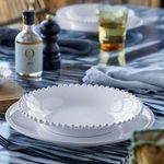 Product Image 3 for Pearl Scalloped Ceramic Stoneware Plate, Set of 6 - White from Costa Nova