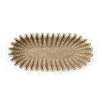 Top-down view of the bowl showing its elongated oval shape and symmetrical ruffled edge pattern.