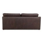 Back view of Thurlow sofa showing smooth leather panels without tufting