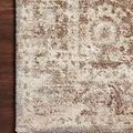 Theory Mocha Natural Rug corner showing plush, soft polypropylene and polyester pile in beige and mocha tones on wooden floor