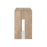 Side view of Abaso Console Table highlighting split leg structure and wood grain