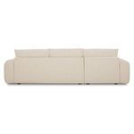 Full back view of Berga sectional highlighting clean lines and fabric-covered frame
