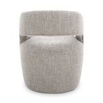 Rear view of Barrow chair showing open gap between backrest and seat cushion