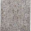 Vintage style large rectangular rug with warm gray base and subtle orange and charcoal ornate medallion motifs