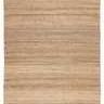 Solid tan natural fiber area rug with subtle variegated texture and rectangular shape