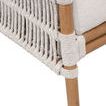 Close-up of Bacara Footstool leg wrapped with white rope and natural rattan material