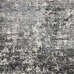Augustus Denim Rug with abstract pattern in shades of blue, gray, and beige, flat woven texture