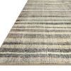 Edge view of Humphrey rug showing low pile and detailed color transitions on white background
