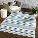 Product Image 4 for Lloria Indoor/ Outdoor Striped Blue/ Cream Rug from Jaipur 