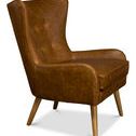 Product Image 2 for Mckinley Wing Chair, Columbia Brown Lthr from Sarreid Ltd.