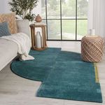 Product Image 2 for Zephyr Handmade Abstract Teal/ Gold Rug from Jaipur 