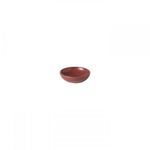 Round 7.5-inch Pacifica Butter Dish in vibrant cayenne red stoneware with smooth finish