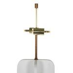 Side view showing antique bronze lamp holder and wood finial atop Jae Table Lamp