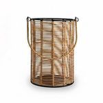 Product Image 5 for Natural Iron & Bamboo Round Lantern Dia 7.25" from BIDKHome
