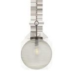 Falls Mills pendant shown with longer chain extending from aged brass hardware