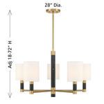 Conrad chandelier front view showing adjustable suspension rod and 28-inch diameter