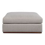 Rue Ottoman front view emphasizing thick cushion layered over wooden base