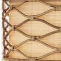 Close-up of the woven rattan lattice with natural fiber texture of the grasscloth shade