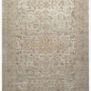 Ivory and natural traditional rug with subtle floral medallion pattern and muted warm beige accents
