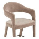 Close-up of the armrest and seat fabric texture on Martens stool