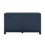 Back view of Florence dresser highlighting solid blue textured finish with no drawers