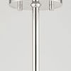 Polished metal ceiling mount and stem supporting the light fixture