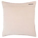 close-up of back showing pillow's zipper and subtle fabric texture