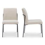 Side view showing curved backrest and cushioned seat profile of Danny Dining Chair