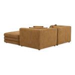 Lowtide nook sectional angled view from back left corner showing overall shape and cushion arrangement