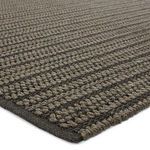 Close-up showing thick braided texture and durable fibers in gray and charcoal stripes