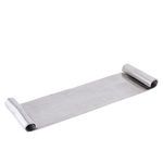 Metallic Serving Scroll Tray angled to show depth and gently textured surface