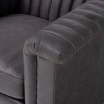 Top back view showing vertical channel tufting that wraps around the arms