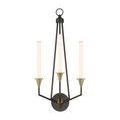 Close-up back view showing circular wall mount and top ring detail of oil-rubbed bronze frame
