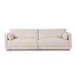Front view of Toland 2 Piece Sectional with symmetrical arm and back cushions in cream