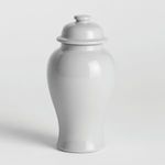 Side view of the mini lidded ginger jar showing smooth high gloss finish and curved profile