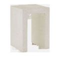 Carson Ivory Terrazzo Accent Table in ivory terrazzo concrete with a solid rectangular geometric open side design