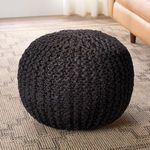 Product Image 3 for Azene Handmade Solid Black Cylinder Pouf 20" x 20" x 14" from Jaipur 