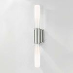 Colrain Wall Sconce illuminated to show soft white glow through white-tipped Sfumato glass shades